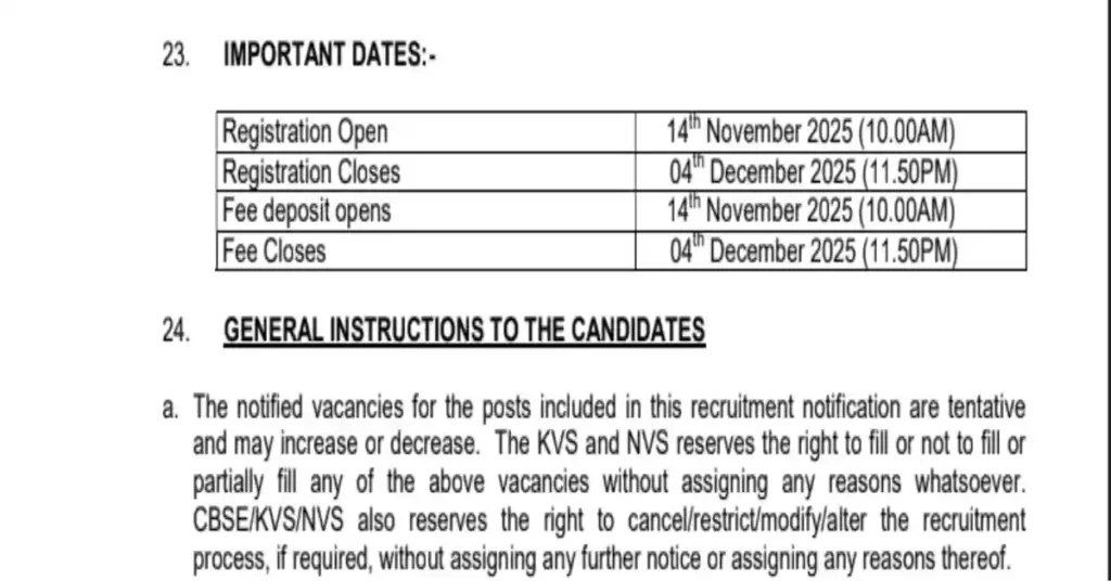 KVS and NVS Recruitment 2025 