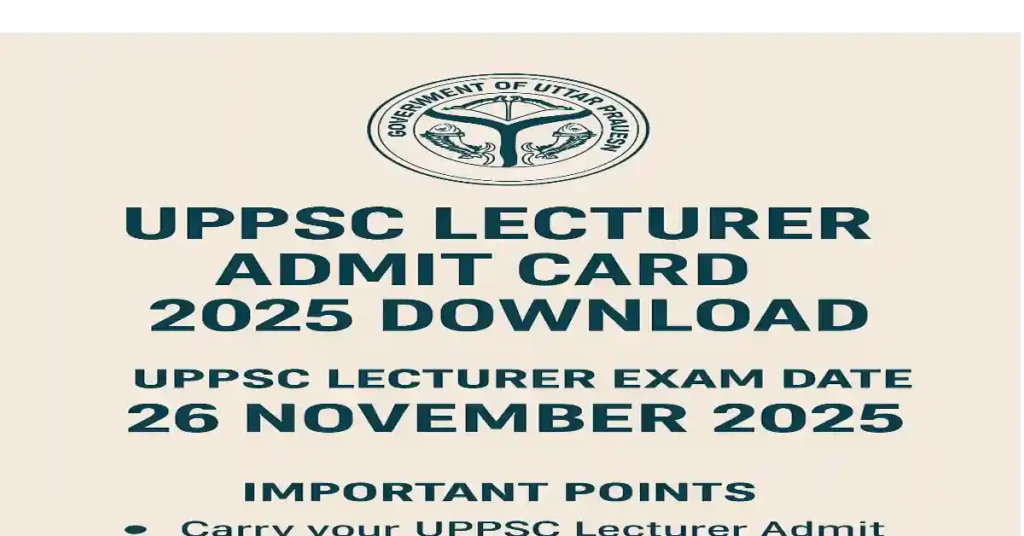 UPPSC Lecturer Admit Card 2025 Download