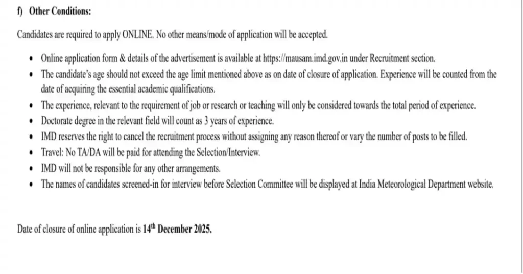 IMD Recruitment 2025