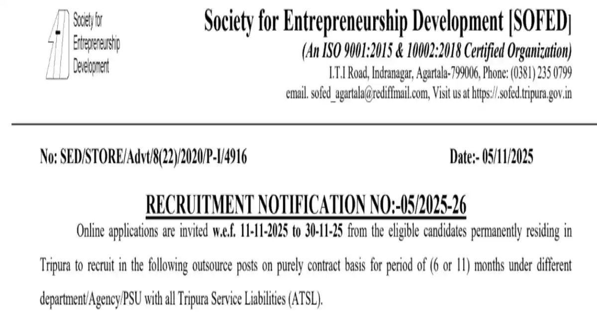 SOFED Recruitment 2025