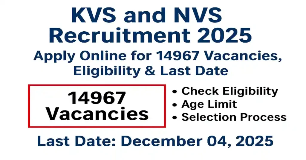 KVS and NVS Recruitment 2025 