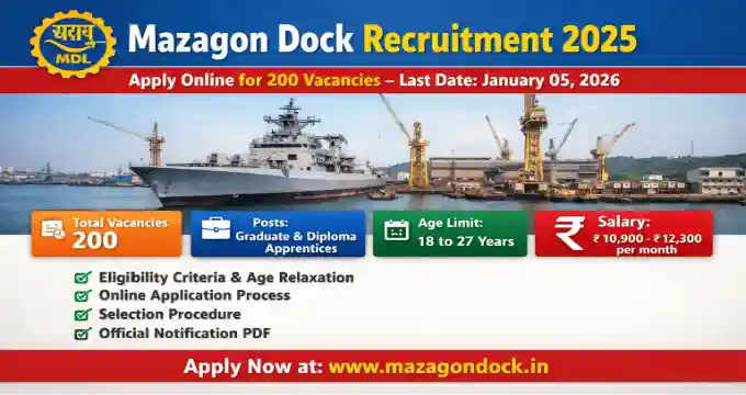 Mazagon Dock Recruitment 2025 
