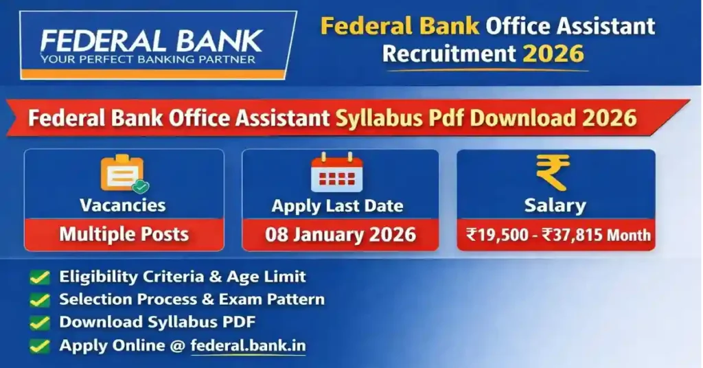 Federal Bank Office Assistant Syllabus Pdf Download