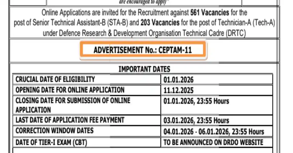 DRDO Recruitment 2026
