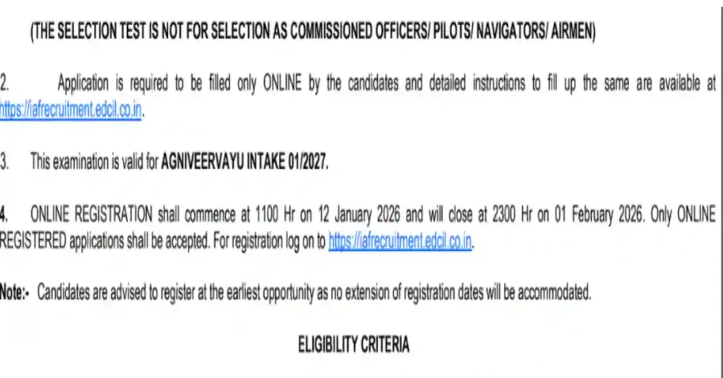 IAF Agniveer Vayu Recruitment 2026